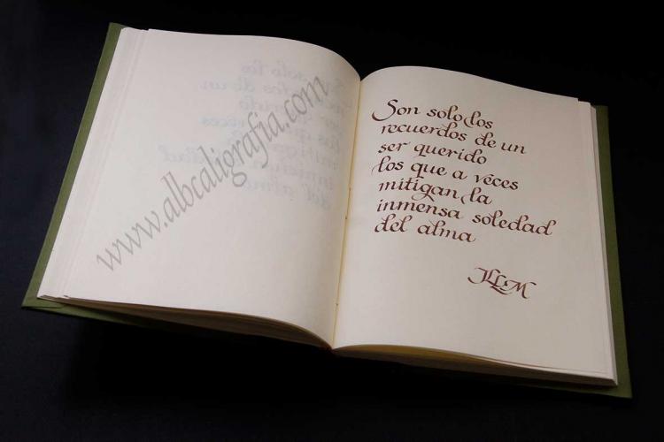 Text of Serrat on the memory of Lucia written in calligraphy