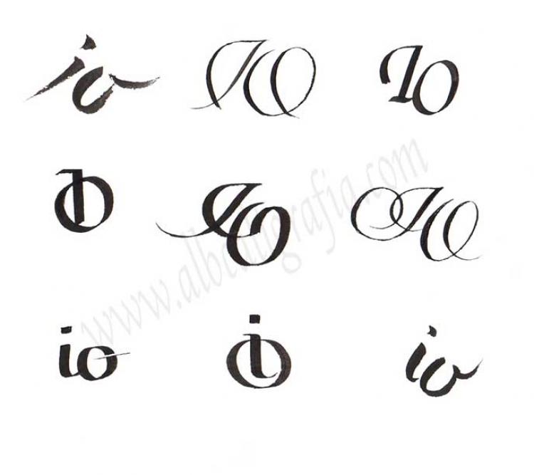 Monogram with letters IO