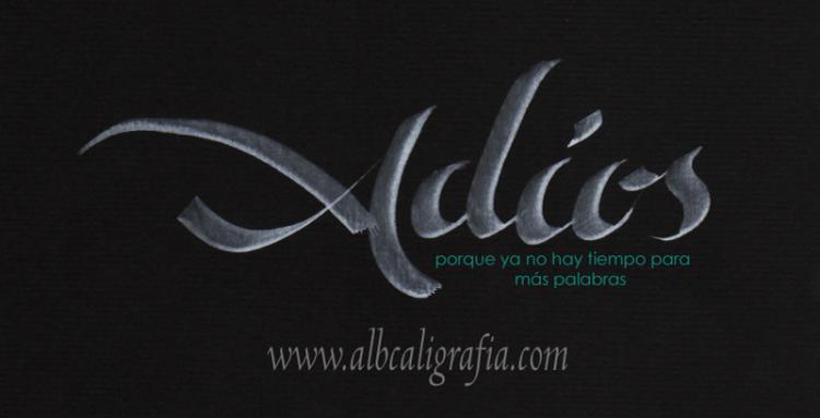 Calligraphic text about word Goodbye