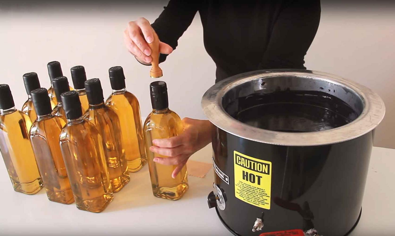 How serially sealing wax bottles