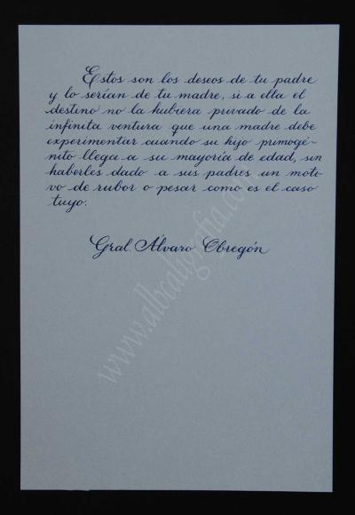 Transcript of the sixth part of the letter from General Alvaro Obregon to his son Humberto