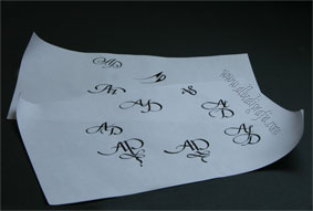 Calligraphy for letters AD