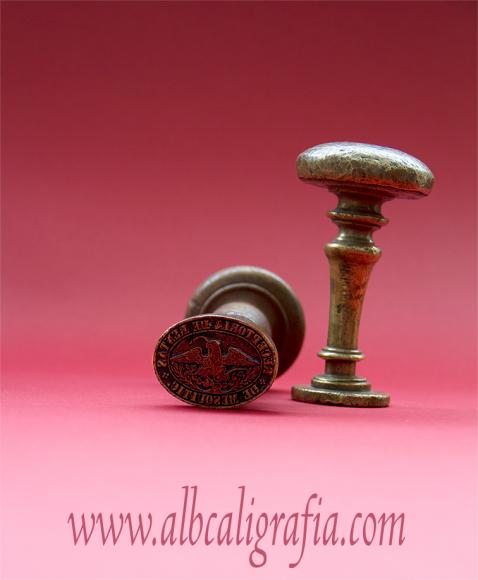 Old stamp for ink and sealing wax seal