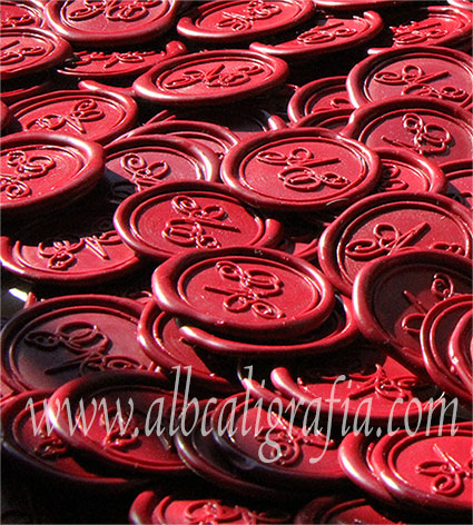 Red sealing wax medallions