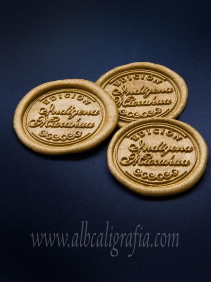 Gold sealing wax medallions