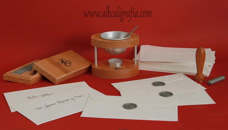 Sealing wax set with special seal, personal sealer, sealing wax bars and envelopes