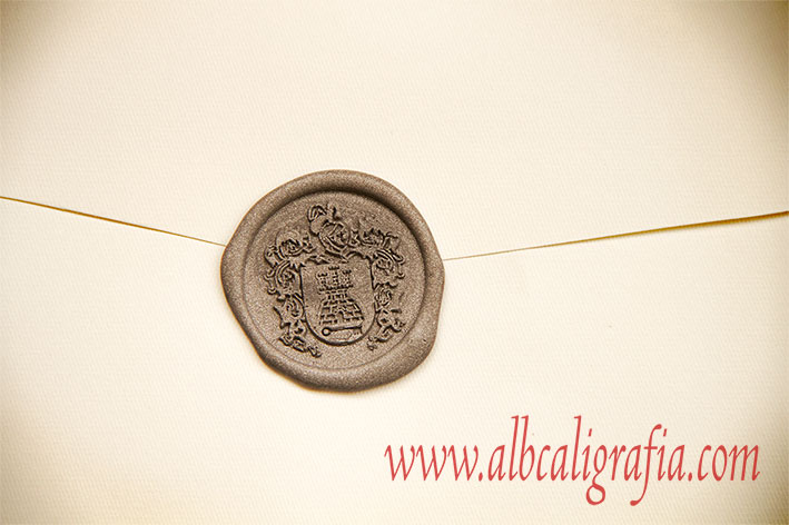 Silver sealing wax with coat of arms