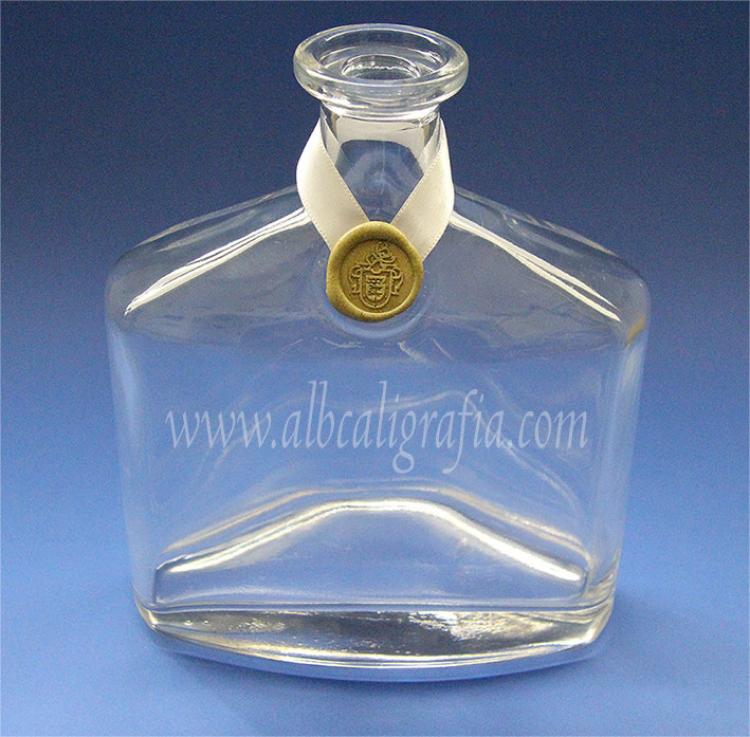 Bottle with gold sealing wax medallion