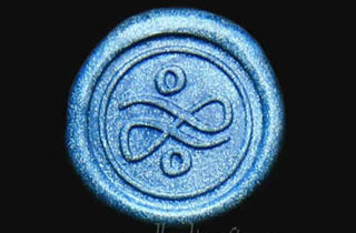 Blue sealing wax sticker with balance seal