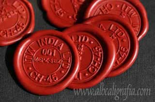 Red earth sealing wax stickers